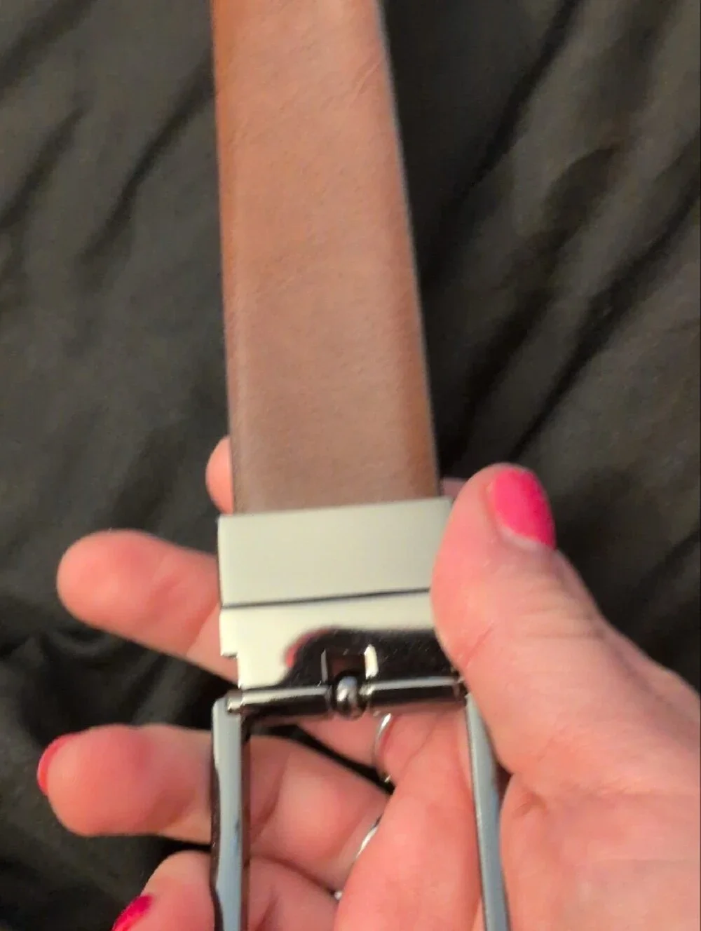 Classic Men's Black/ Brown Leather Reversable Belt with Silver Buckle